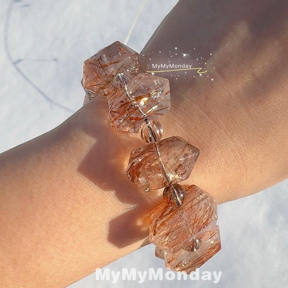 Double Terminated Black Gold Super Seven Bracelet 12mm - Picture 3 of 7